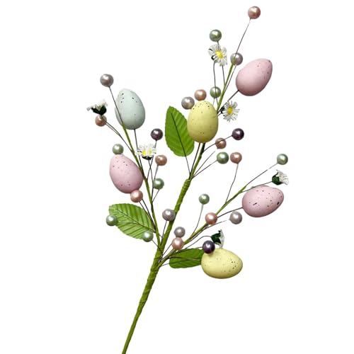 Copangle Künstliche Osterblumen | PVC Osterzweige Dekorationen | Ostern Bunte Eierbeeren Perlen Dekorationen Blumenstiele Zweige, für Zuhause Vase Arrangement Herzstück Party von Copangle