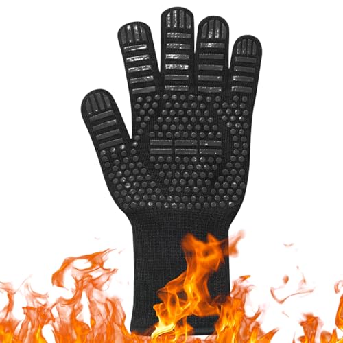 Grillhandschuhe Hitzebeständig Bis 800°C,Ofenhandschuhe Hitzebestaendig,Grill Handschuhe,Wiederverwendbare Backhandschuhe,Kochhandschuhe,Backofen Handschuhe für Backen Küche Grillen Outdoor (1) von Copbopwn