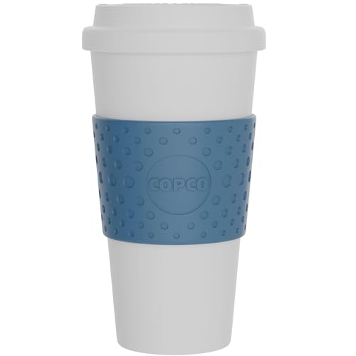 Copco Acadia 2510-9966 Thermobecher, doppelwandig, mit rutschfester Hülle, 473 ml, Blau von Copco