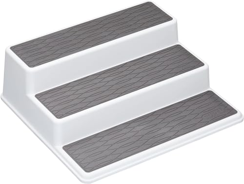 Copco Basics 3-stufiges Gewürzregal für den Innenschrank, rutschfestes Küchenregal, 26 x 23 x 8,5cm, weiß/grau von KitchenCraft
