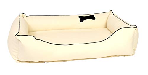 CopcoPet – Hundebett Paco Kunstleder – Beige Gr: L ca. 90 x 70 cm von CopcoPet