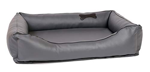 CopcoPet – Hundebett Orthopädisch Paco Kunstleder – Grau Gr: XL ca. 110 x 90 cm Visco von CopcoPet