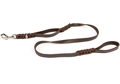CopcoPet Hundeleine aus Leder mit 2 Handgriffen – 2 m x 18 mm in Braun – Robuste Lederleine mit Chrom-Karabiner für große Hunde – Trainingsleine, Hausleine, für Halsband & Geschirr CopcoPet Hundeleine aus Leder mit 2 Handgriffen – 2 m x 18 mm in Braun – Robuste Lederleine mit Chrom-Karabiner für große Hunde – Trainingsleine, Hausleine, für Halsband & Geschirr von CopcoPet