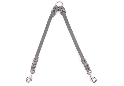 CopcoPet Fettleder-Doppelleine 30 cm x 10mm Grau – Koppel & Zwillingsleine für 2 Hunde – Robuste Verbindung mit 2 verchromten Karabinern – Geflochten & langlebig – Für kleine Hunde CopcoPet Fettleder-Doppelleine 30 cm x 10mm Grau – Koppel & Zwillingsleine für 2 Hunde – Robuste Verbindung mit 2 verchromten Karabinern – Geflochten & langlebig – Für kleine Hunde von CopcoPet