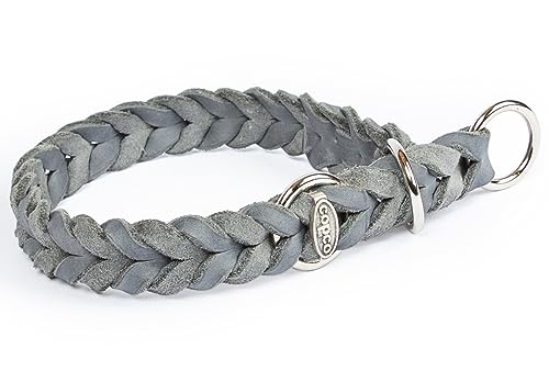 CopcoPet Hundehalsband Würger 40–45 cm x 20mm Grau – Geflochtenes Halsband mit Zugstopp & verchromtem Ring – Aus robustem Fettleder – Für mittelgroße Hunde – Weiches Lederhalsband fürs Training CopcoPet Hundehalsband Würger 40–45 cm x 20mm Grau – Geflochtenes Halsband mit Zugstopp & verchromtem Ring – Aus robustem Fettleder – Für mittelgroße Hunde – Weiches Lederhalsband fürs Training von CopcoPet