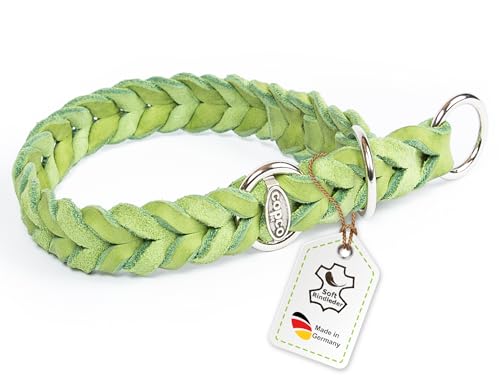 CopcoPet Hundehalsband Würger 45–50 cm x 20mm Grün – Geflochtenes Halsband mit Zugstopp & verchromtem Ring – Aus robustem Fettleder – Für mittelgroße Hunde – Weiches Lederhalsband fürs Training CopcoPet Hundehalsband Würger 45–50 cm x 20mm Grün – Geflochtenes Halsband mit Zugstopp & verchromtem Ring – Aus robustem Fettleder – Für mittelgroße Hunde – Weiches Lederhalsband fürs Training von CopcoPet