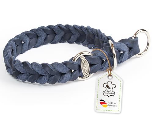 CopcoPet Hundehalsband Würger 35–40 cm x 15mm Marineblau – Geflochtenes Halsband mit Zugstopp & verchromtem Ring – Aus robustem Fettleder – Für kleine Hunde – Weiches Lederhalsband fürs Training CopcoPet Hundehalsband Würger 35–40 cm x 15mm Marineblau – Geflochtenes Halsband mit Zugstopp & verchromtem Ring – Aus robustem Fettleder – Für kleine Hunde – Weiches Lederhalsband fürs Training von CopcoPet