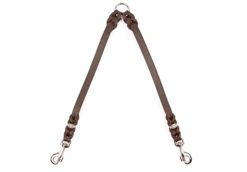 CopcoPet Fettleder-Doppelleine 50 cm x 15mm Braun – Koppel & Zwillingsleine für 2 Hunde – Robuste Verbindung mit 2 verchromten Karabinern – Geflochten & langlebig – Für große Hunde CopcoPet Fettleder-Doppelleine 50 cm x 15mm Braun – Koppel & Zwillingsleine für 2 Hunde – Robuste Verbindung mit 2 verchromten Karabinern – Geflochten & langlebig – Für große Hunde von CopcoPet