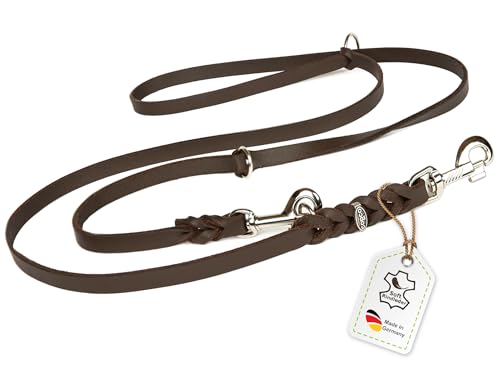 CopcoPet Hundeleine aus Fettleder 3m x 18mm Braun – 3-Fach verstellbar, geflochten – Mit Chrombeschlägen – Grifffest, robust – Umhängeleine für große Hunde, ideal für Spaziergang, Training CopcoPet Hundeleine aus Fettleder 3m x 18mm Braun – 3-Fach verstellbar, geflochten – Mit Chrombeschlägen – Grifffest, robust – Umhängeleine für große Hunde, ideal für Spaziergang, Training von CopcoPet