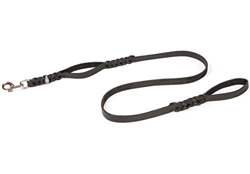 CopcoPet Hundeleine aus Leder mit 2 Handgriffen – 1,50 m x 20 mm in Schwarz – Robuste Lederleine mit Chrom-Karabiner für große Hunde – Trainingsleine, Hausleine, für Halsband & Geschirr CopcoPet Hundeleine aus Leder mit 2 Handgriffen – 1,50 m x 20 mm in Schwarz – Robuste Lederleine mit Chrom-Karabiner für große Hunde – Trainingsleine, Hausleine, für Halsband & Geschirr von CopcoPet
