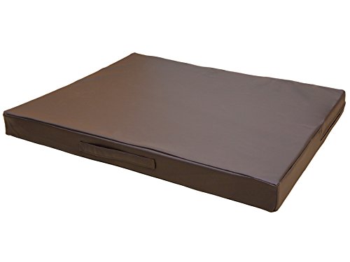 CopcoPet Hundematte Jumbo Braun 80 x 60 x 8 cm – Robustes Kunstleder – Waschbar, abwaschbar, rutschfest & pflegeleicht – Für kleine Hunde, Wohnung, Garten, Transportbox, Camping – Extra dick von CopcoPet