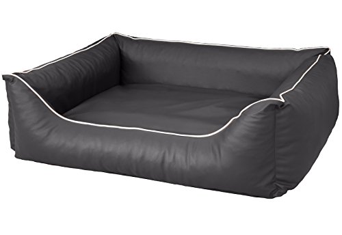 CopcoPet Rocco 2-in-1 Hundebett Hundebett Wasserdicht Kunstleder (XL ca. 110 x 90 cm, Grau) von CopcoPet