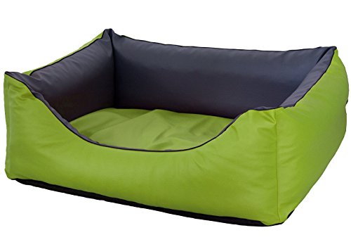 CopcoPet Rocco Hundebett Hundesofa Wendebett Kunstleder XXL ca. 125 x 100 cm Grün Grau von CopcoPet