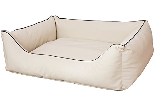 CopcoPet Rocco Orthopädisches Visco Hundebett Hundesofa Wendebett Kunstleder M ca. 80 x 60 cm Orthopädisch Beige von CopcoPet