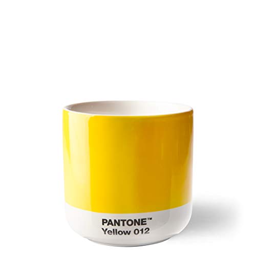 Pantone doppelwandiger Porzellan-Thermobecher Cortado, ohne Henkel, 190ml, 012, Yellow 012 von Copenhagen Design