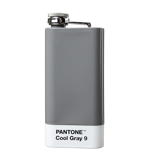 PANTONE Flachmann, Edelstahl mit Schraubverschluss, 150ml, in Geschenkbox, Cool Gray 009 von Copenhagen Design