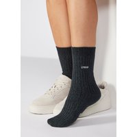 Copenhagen Studios Basicsocken 1 Paar tlg. gerippt mit Logo Stickerei von Copenhagen Studios