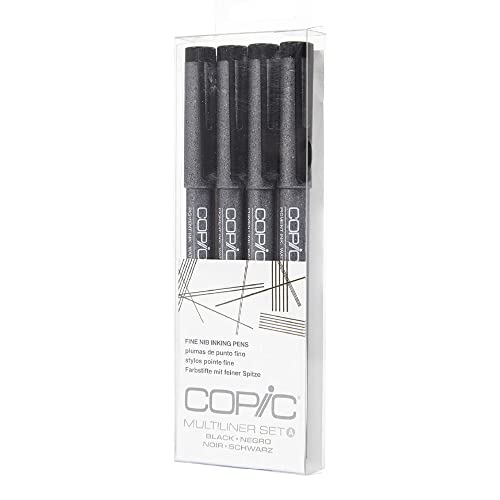 Copic Multiliner, feine Spitze, A4, Set, Schwarz von Copic