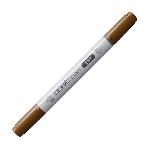 COPIC Ciao Marker Typ E - 57, Light Walnut, vielseitiger Layoutmarker, mit einer mittelbreiten und einer Brush-Spitze COPIC Ciao Marker Typ E - 57, Light Walnut, vielseitiger Layoutmarker, mit einer mittelbreiten und einer Brush-Spitze von Copic