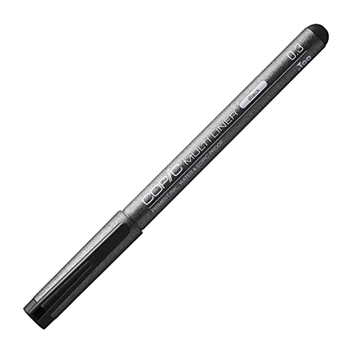 COPIC Multiliner 0,3 mm, Black, Fineliner mit einer feinen Spitze und wasserbeständiger Pigmenttinte COPIC Multiliner 0,3 mm, Black, Fineliner mit einer feinen Spitze und wasserbeständiger Pigmenttinte von Copic