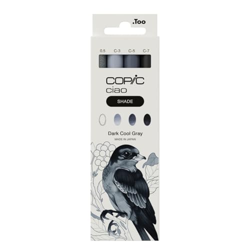 Copic Ciao Shade Set Dark Cool Gray, 3 Twin Marker mit einer mittelbreiten und einer Brush-Spitze, inkl. Multiliner Cool Gray 0,5 mm Copic Ciao Shade Set Dark Cool Gray, 3 Twin Marker mit einer mittelbreiten und einer Brush-Spitze, inkl. Multiliner Cool Gray 0,5 mm von Copic