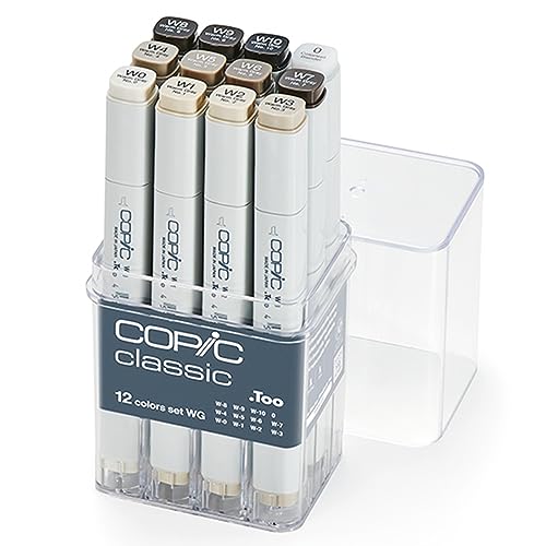 Copic Klassisches Set mit 12 Farben WG, warmes Grau. von Copic