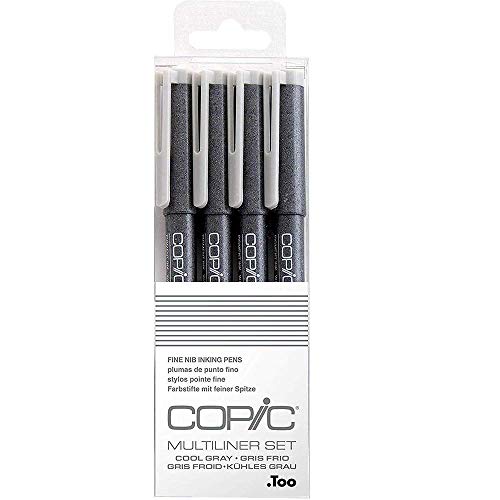 Copic Multiliner Cool Gray Ink Marker Set - i0.05/0.1/0.3/0.5j von Copic