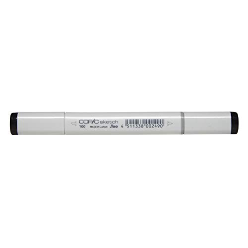 COPIC Sketch Marker Typ - 100, black, professioneller Pinselmarker, alkoholbasiert, mit einer Super-Brush-Spitze und einer Medium-Broad-Spitze von Copic