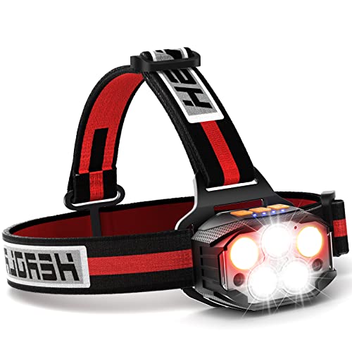 COPIC Stirnlampe 1100 Lumen USB Wiederaufladbare Sensor LED Kopflampe 7 Modi Headlampe mit Rotem Licht 90° Verstellbarem IP4 Wasserdicht Joggen Camping (1PCS) von COPIC