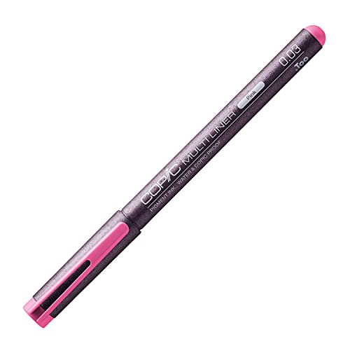 Multiliner pink 0,03 mm, Zeichen-Stift mit wasserbeständiger Pigmenttinte in pink, professioneller Fineliner für Skizzen, Illustrationen und Outlines von Copic