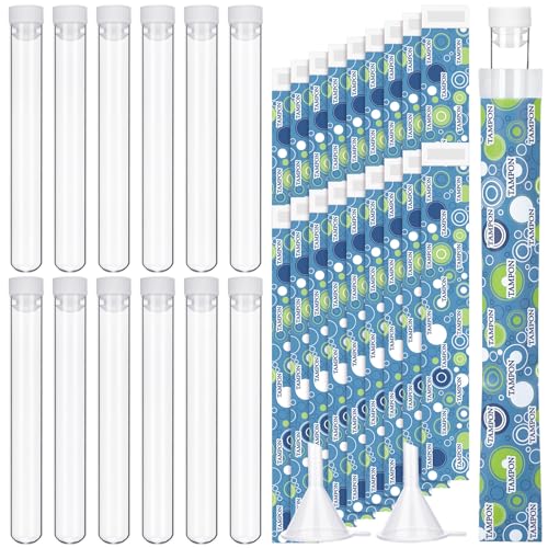 Copkim 38-teiliges Tamponflaschen-Set inklusive Röhrenflaschen für Frauen, Tampon, wiederverwendbare Verpackungen, Trichter für Kreuzfahrt-Events (klassischer Stil) von Copkim