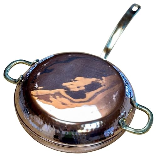 Copper Garden Doppelpfanne aus verzinntem Kupfer I Wendepfanne mit 26 cm Durchmesser I Pfanne mit Messinggriffen | Antihaft Pfanne I Bratpfanne für Gasherd, Backofen & offenes Feuer geeignet Copper Garden Doppelpfanne aus verzinntem Kupfer I Wendepfanne mit 26 cm Durchmesser I Pfanne mit Messinggriffen | Antihaft Pfanne I Bratpfanne für Gasherd, Backofen & offenes Feuer geeignet von Copper Garden