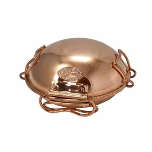 CopperGarden® Cataplana Bräter aus handverzinntem glattem Kupfer mit ca 18 cm Durchmesser I Portugies. Kupferbräter mit perfekter Wärmeleitfähigkeit I Für Gas/Feuer/Grill & Backofen von Copper Garden