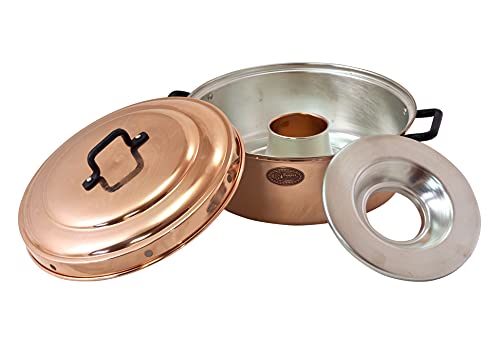 CopperGarden Aura24 Backtopf aus Kupfer I Kupfertopf für Camping/Gasherd/Grill & Lagerfeuer I Kupferkochtopf für 2-4 Personen I Brot-Topf mit 24 cm Durchmesser I Bräter mit Deckel von Copper Garden