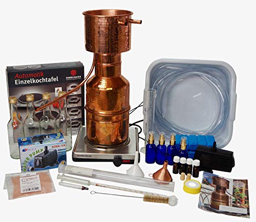CopperGarden Destille LEONARDO 2 Liter | Sorgenfrei Paket mit Zubehör | Auspacken und Destillieren | Inklusive Pumpe, Kochplatte etc. | Kräuter Brennerei f. Hydrolate & ätherische Öle CopperGarden Destille LEONARDO 2 Liter | Sorgenfrei Paket mit Zubehör | Auspacken und Destillieren | Inklusive Pumpe, Kochplatte etc. | Kräuter Brennerei f. Hydrolate & ätherische Öle von Copper Garden