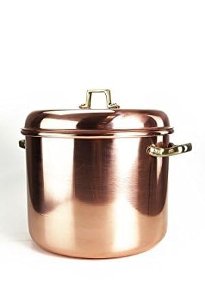 Copper Garden Kupfertopf mit Deckel + Griffen aus Messing 18 L I Glatter Kupferkochtopf aus blankem Kupfer: Ideale Wärmeleitung & -verteilung I Robuster Kupfer Topf 100% lebensmittelecht von Copper Garden