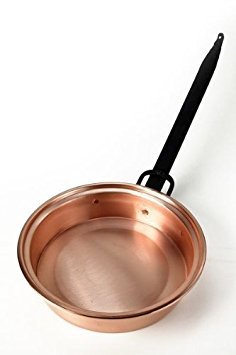 CopperGarden Stielpfanne aus blankem Kupfer I Handgeschmiedete Röstpfanne mit 22 cm Durchmesser I Pfanne mit schwerem Eisenstiel zum Rösten und Einbrennen I Kupfer-Bratpfanne bis 300 Grad von Copper Garden