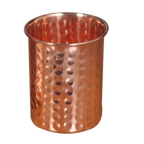 Copper Handgefertigte Becher aus reinem Kupfer für Wasser, Indienstil, Kupfer, 2er-Packung von Copper