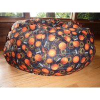 Basketball Sitzsack Stuhlbezug, Basketballkörbe, Orange Und Schwarz von CopperBugCompany