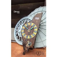 steampunk Designer Holz Uhr/Holzkunst Wanduhr Aus Naturholz Design Wohnkultur von CopperCatGroup