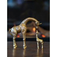 Handgefertigte Messing Giraffe Statuen, Figuren, Massiv Statuen von CopperConceptShop