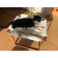 Katzenbett, Erhöhtes Katzenbett Aus Kupfer, Handgemachtes Kupfer Und Flauschigem Fleece, Katzenturm, Katzenschlafbereich, Katzenschlafsystem von CopperConstructions