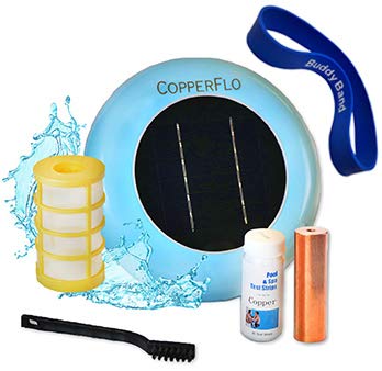 CopperFlo Solar-Pool-Ionisator - Hohe Kapazität | 85% weniger Chlor | Töte Algen | Länger anhaltende Kupferanode | 25% mehr Ionen | Hält den Pool sauberer | Bis zu 45.000 Gal von CopperFlo