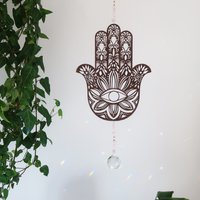 Coppermoon Hamsa Hand Sonnenfänger, Kunst, Von Fatima, Wandbehang von CopperMoonBoutique