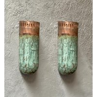2Er Set Grüne Patina Kupfer Wandleuchte, Hängende Scones Flur 2Er Set Grüne Patina Kupfer Wandleuchte, Hängende Scones Flur von CopperSouk