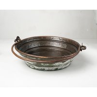 Grün-Weißes Patina Kupfer Waschbecken - Handgefertigtes Massives Kupfergefäß Becken Für Eitelkeit von CopperSouk