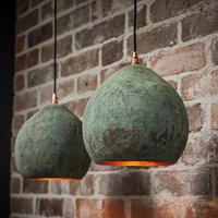 Rustikales Grünes Kupfer Pendelleuchte Paar - Handgemachte Oxidierte Kücheninsel Und Esszimmer Deckenleuchten Rustikales Grünes Kupfer Pendelleuchte Paar - Handgemachte Oxidierte Kücheninsel Und Esszimmer Deckenleuchten von CopperSouk