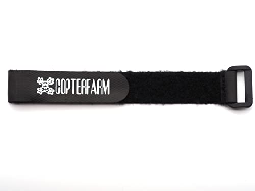 CopterFarm - 3x starkes rutschfestes Akkuband mit Riemen Kunststoff Schnalle | Hook und Loop | FPV Akku-Halterung | 20x250mm von CopterFarm