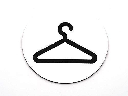 Garderobe - Türschild Sticker Hinweis-Schild | Rund 9,5cm | selbstklebend von CopterFarm