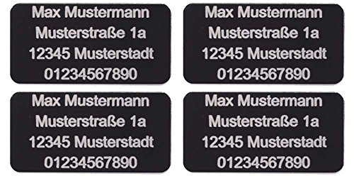 Drohnen Kennzeichnung Plakette Adressgravur Kennzeichen Schild Feuerfest Selbstklebend 1-8er Set (4x Micro 20x10mm) von CopterFarm